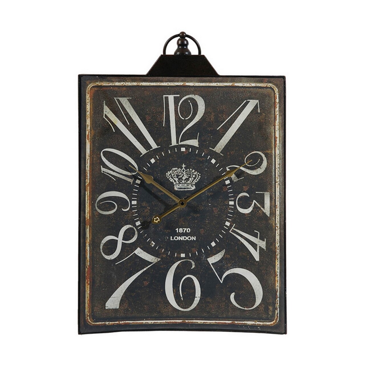Saltoro Sherpi 27 Inch Wall Clock, Decor, Vintage Visual Style, Distressed Black Finish-